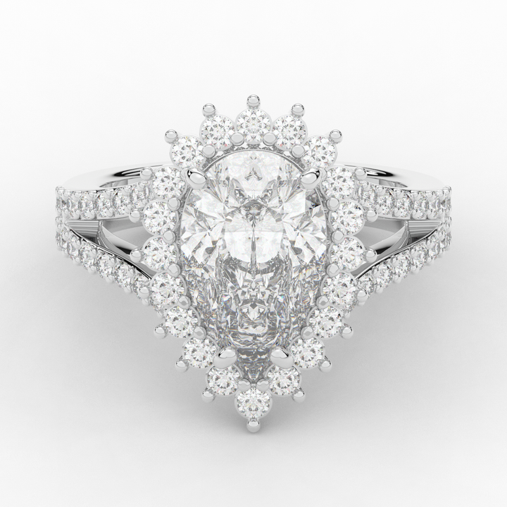 3.60CT.TW ROUND LAB DIAMOND ENGAGEMENT RING - Nazarelle