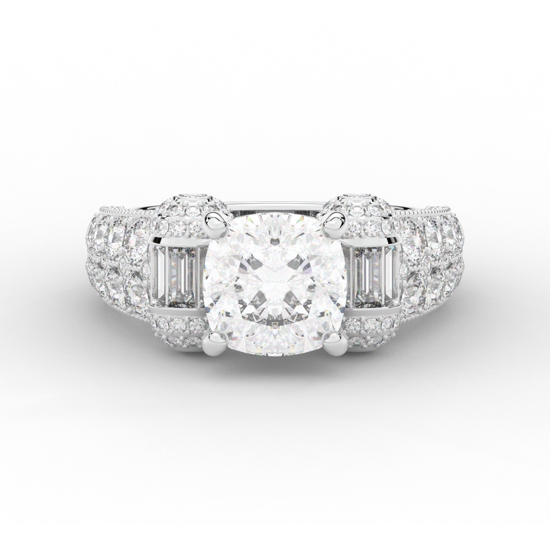 4.75CT.TW CUSHION LAB DIAMOND ENGAGEMENT RING - Nazarelle