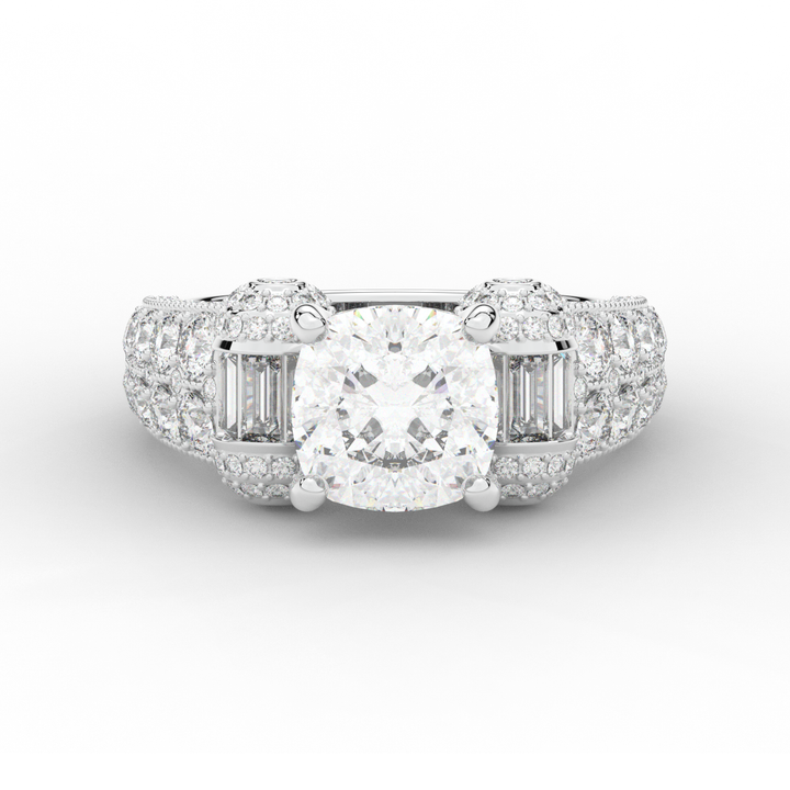 4.75CT.TW CUSHION LAB DIAMOND ENGAGEMENT RING - Nazarelle