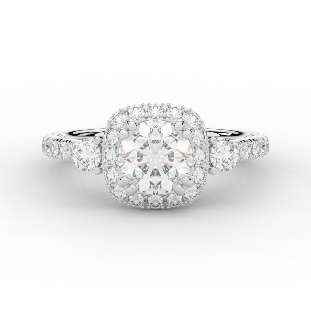 1.75CT.TW ROUND LAB DIAMOND HALO ENGAGEMENT RING - Nazarelle