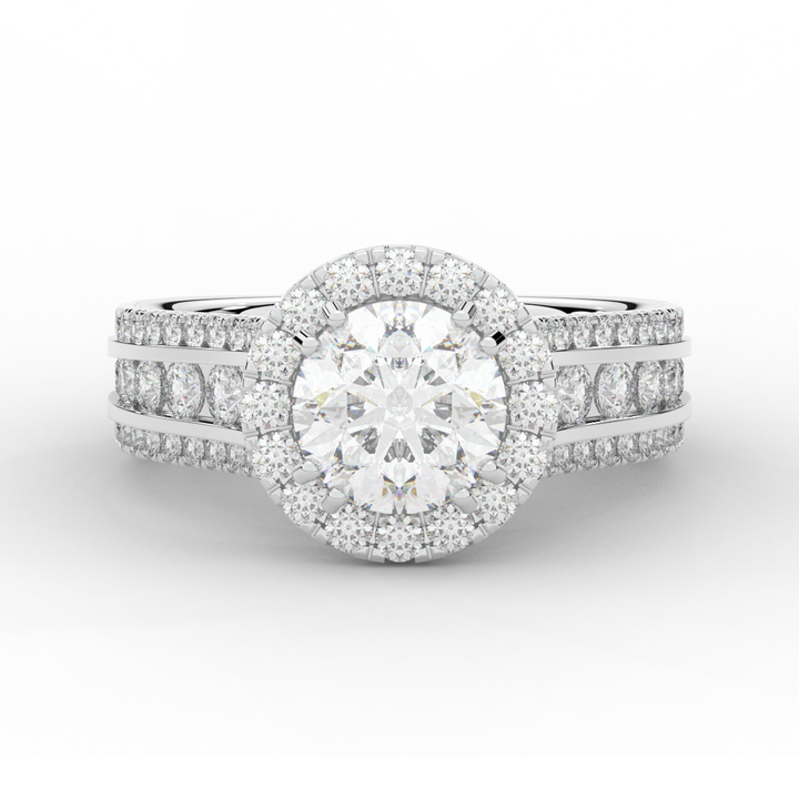 2.90CT.TW ROUND LAB DIAMOND HALO ENGAGEMENT RING - Nazarelle