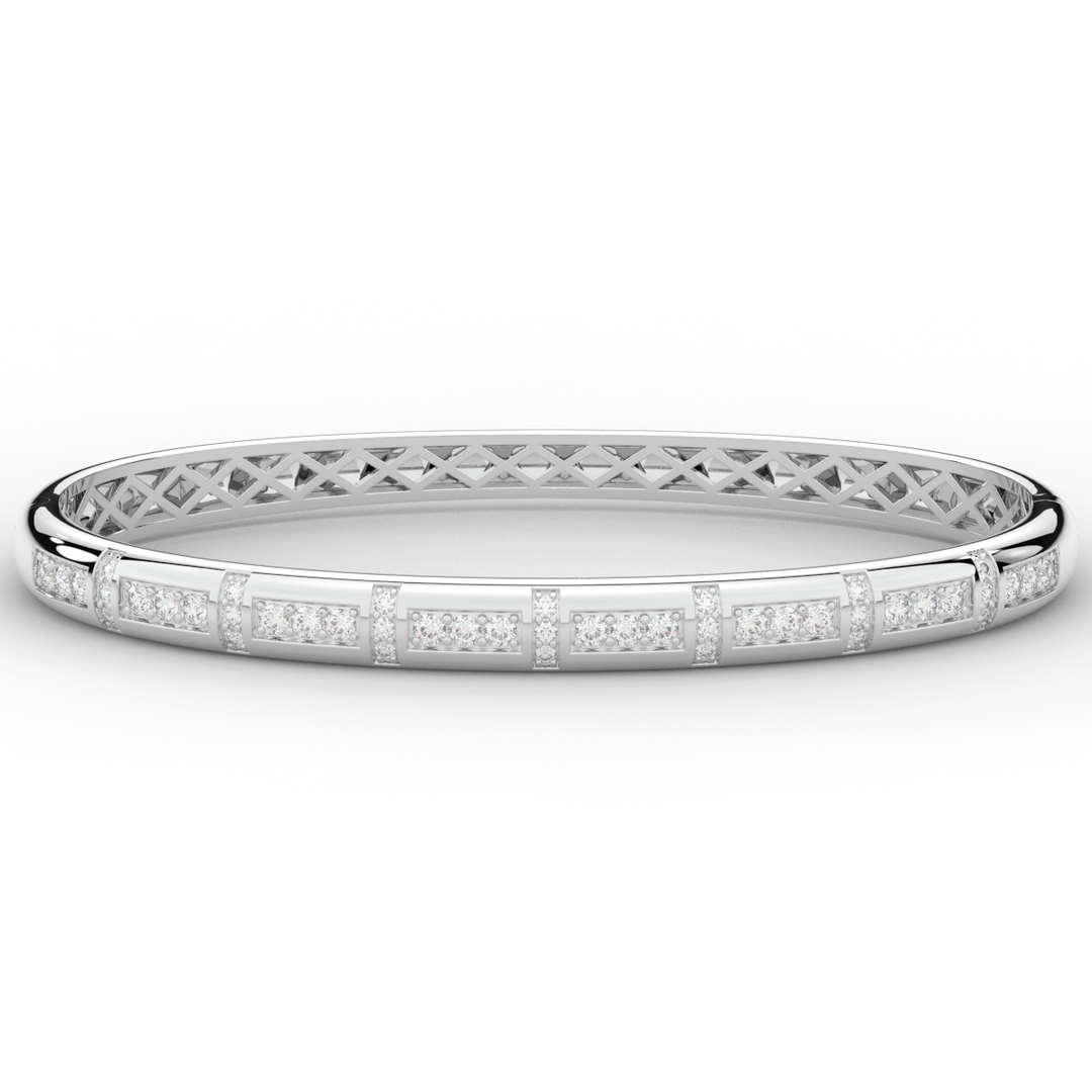 1.25CT.TW ROUND LAB DIAMOND BANGLE - Nazarelle