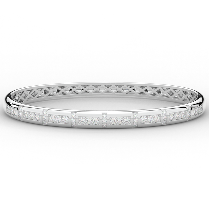 1.25CT.TW ROUND LAB DIAMOND BANGLE - Nazarelle