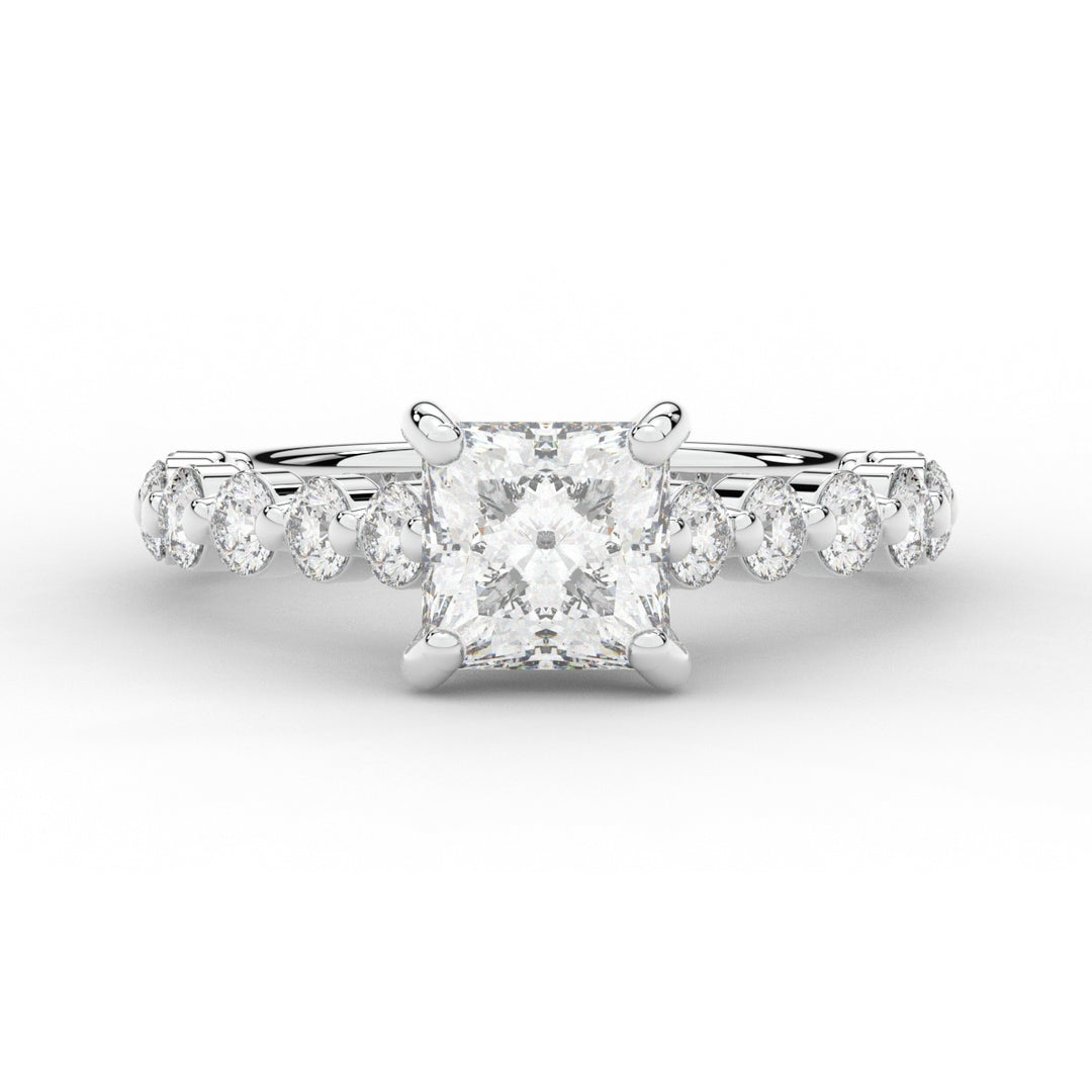 3.90CT.TW PRINCESS LAB DIAMOND ENGAGEMENT RING - Nazarelle