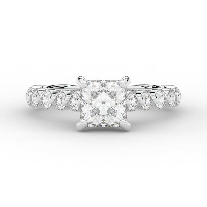 3.90CT.TW PRINCESS LAB DIAMOND ENGAGEMENT RING - Nazarelle