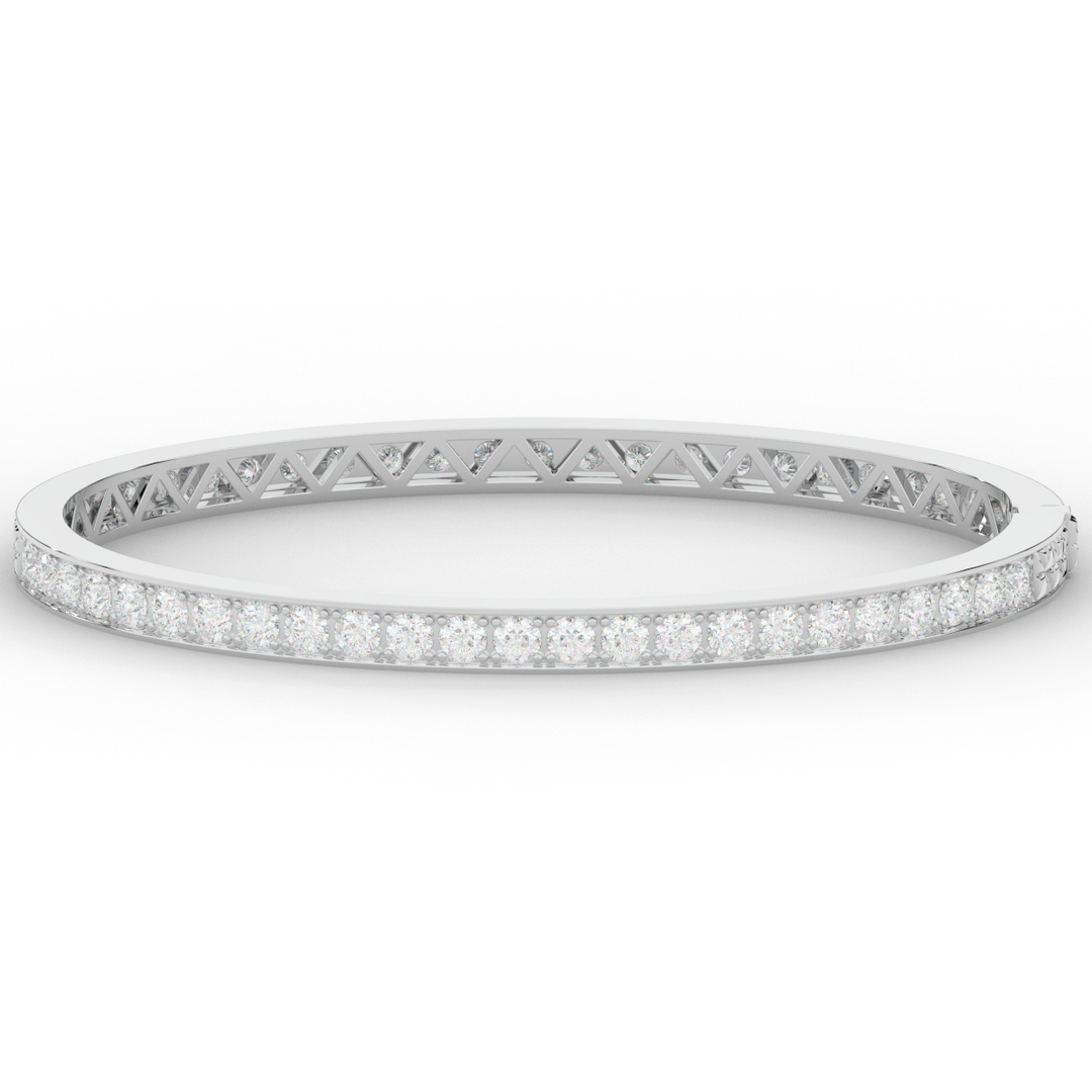 5.10CT.TW ROUND LAB DIAMOND BANGLE - Nazarelle