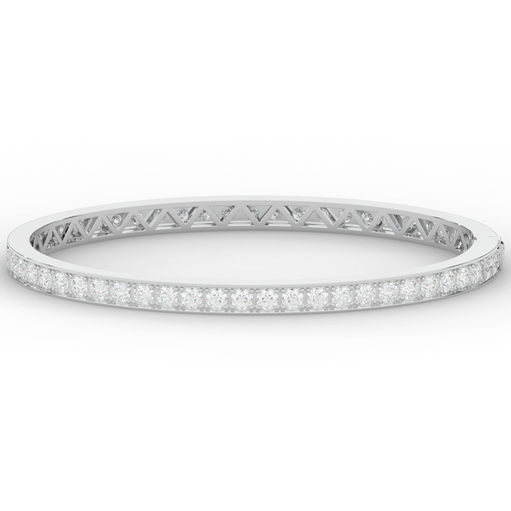 5.10CT.TW ROUND LAB DIAMOND BANGLE - Nazarelle
