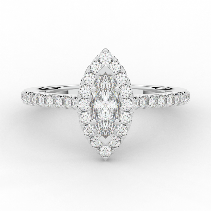 0.80CT.TW MARQUISE LAB DIAMOND HALO ENGAGEMENT RING - Nazarelle