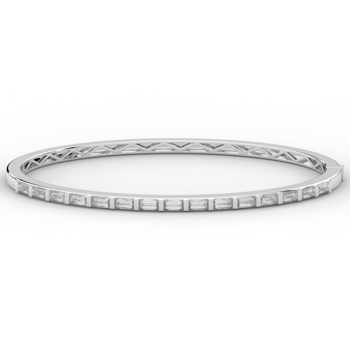 1.50CT.TW BAGUETTE LAB DIAMOND SHARED PRONG BANGLE - Nazarelle