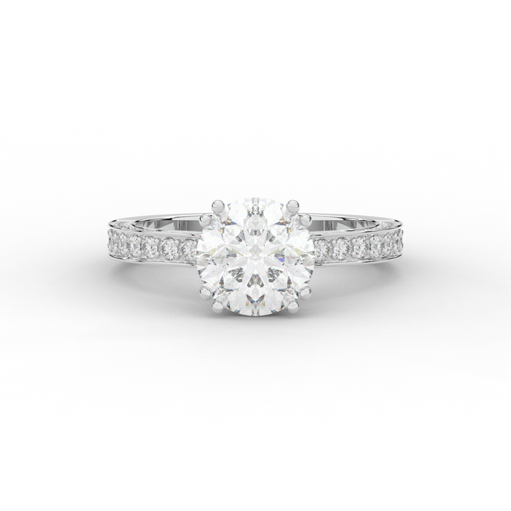 2.60CT.TW ROUND LAB DIAMOND SOLITAIRE ENGAGEMENT RING - Nazarelle