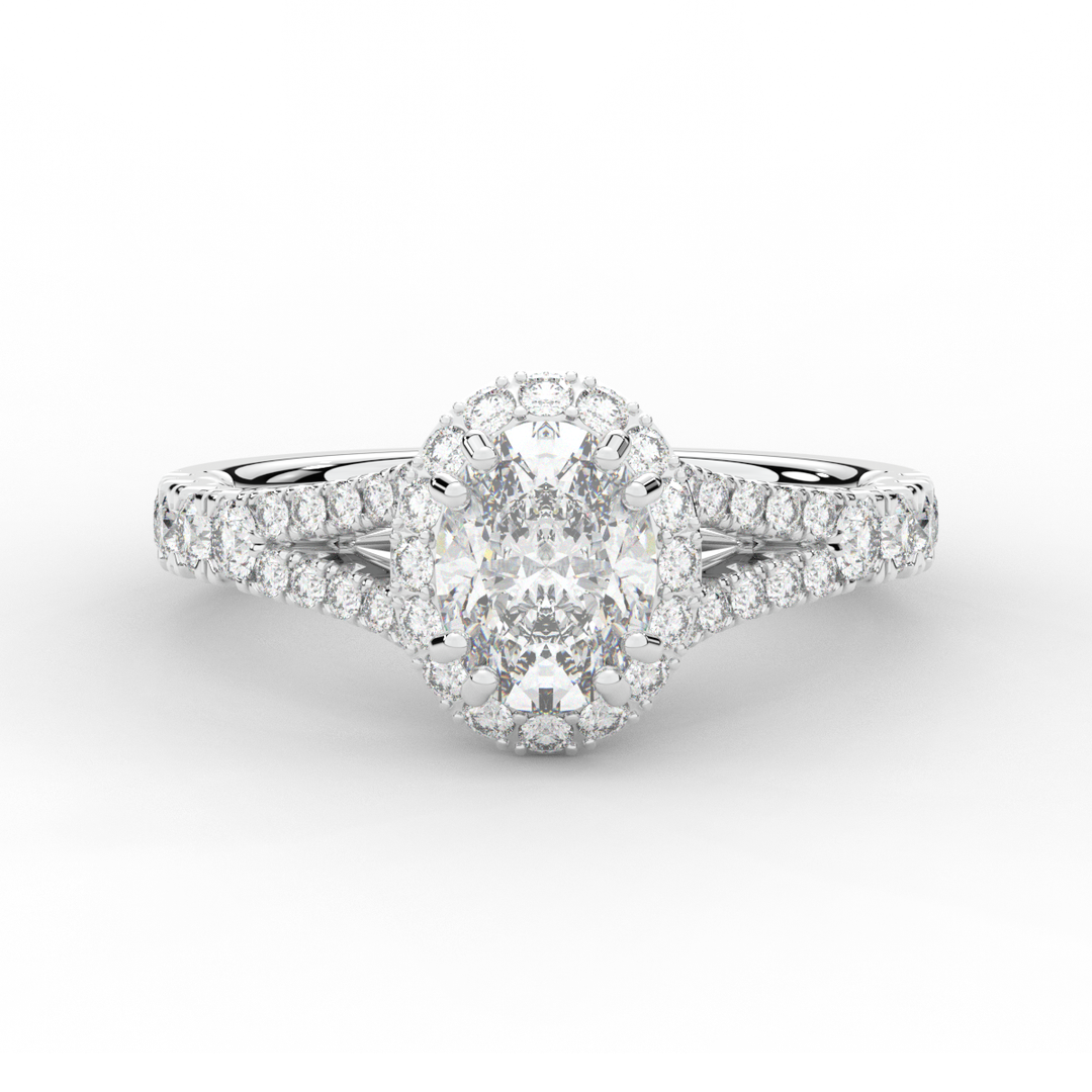 1.60CT.TW OVAL LAB DIAMOND ENGAGEMENT RING - Nazarelle