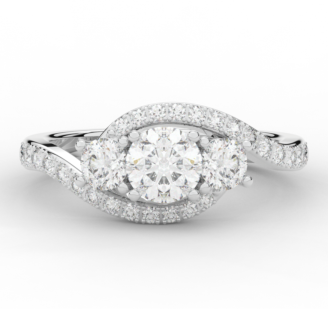 1.65CT.TW ROUND LAB DIAMOND TWIST HALO ENGAGEMENT RING - Nazarelle