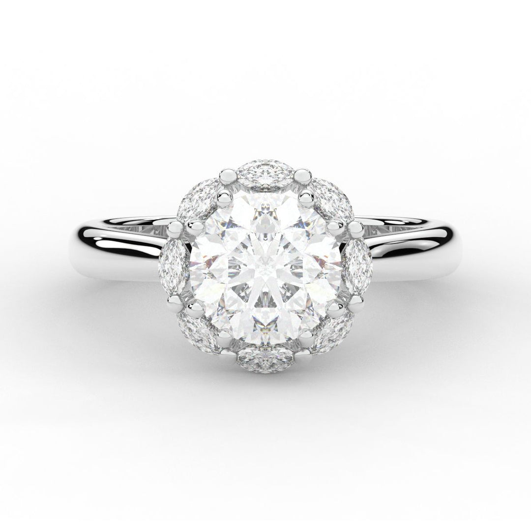 2.40CT.TW ROUND LAB DIAMOND HALO ENGAGEMENT RING - Nazarelle