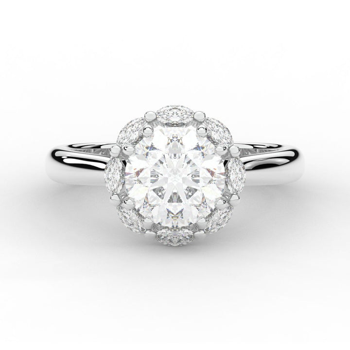 2.40CT.TW ROUND LAB DIAMOND HALO ENGAGEMENT RING - Nazarelle