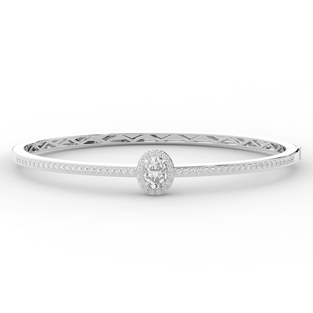 1.40CT.TW OVAL AND ROUND LAB DIAMOND BANGLE - Nazarelle
