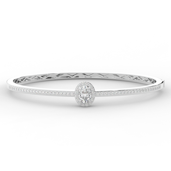 1.40CT.TW OVAL AND ROUND LAB DIAMOND BANGLE - Nazarelle