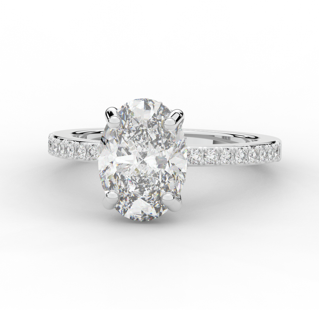 2.70CT.TW OVAL LAB DIAMOND SOLITAIRE ENGAGEMENT RING - Nazarelle