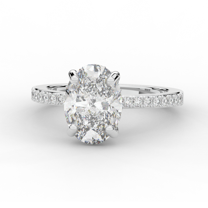 2.70CT.TW OVAL LAB DIAMOND SOLITAIRE ENGAGEMENT RING - Nazarelle