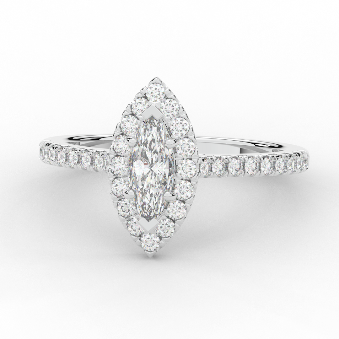 0.80CT.TW MARQUISE LAB DIAMOND HALO ENGAGEMENT RING - Nazarelle
