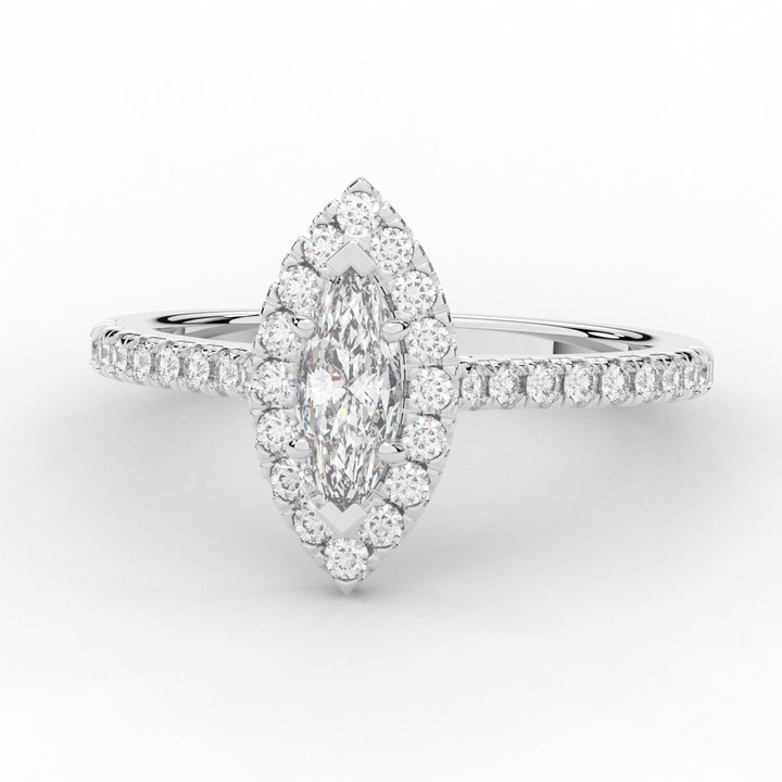 0.80CT.TW MARQUISE LAB DIAMOND HALO ENGAGEMENT RING - Nazarelle