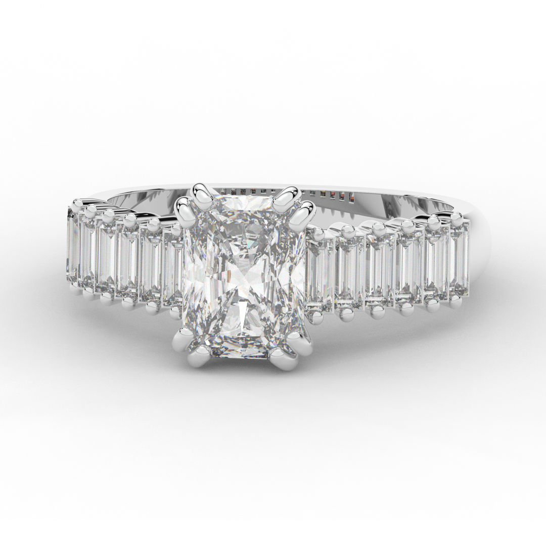 2.60CT.TW RADIANT LAB DIAMOND ENGAGEMENT RING - Nazarelle