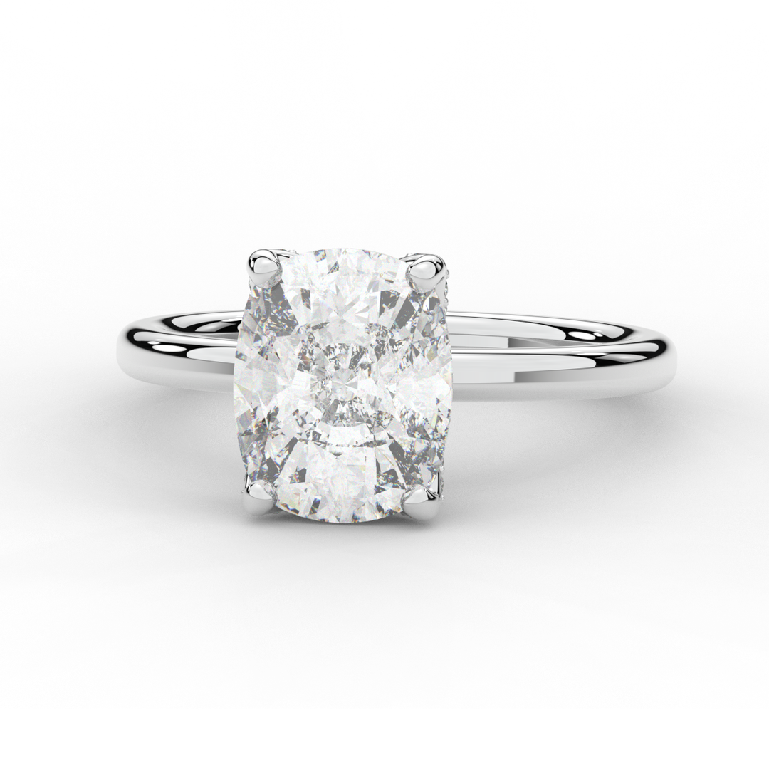 3.10CT.TW CUSHION LAB DIAMOND ENGAGEMENT RING - Nazarelle