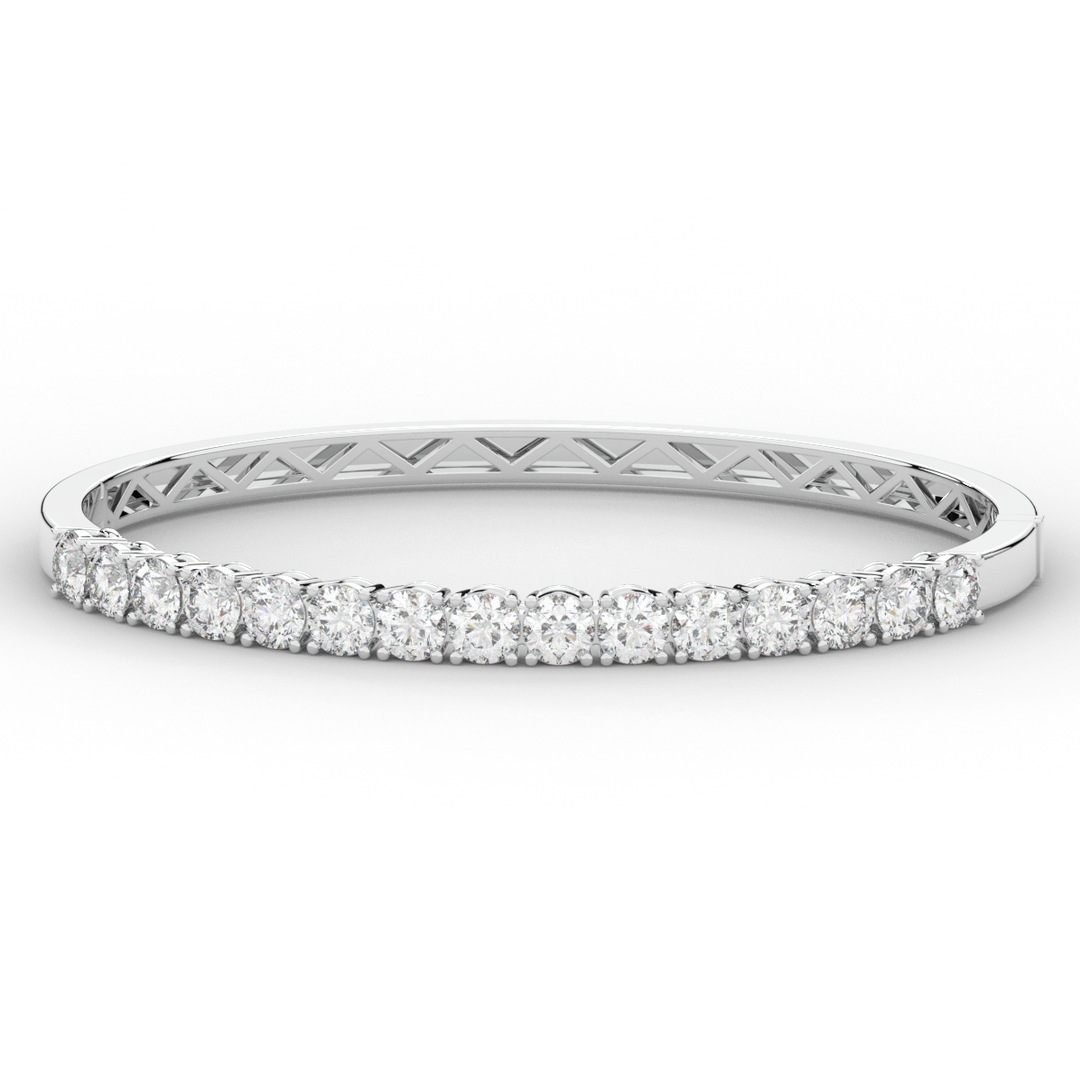 4.70CT.TW ROUND LAB DIAMOND BANGLE - Nazarelle