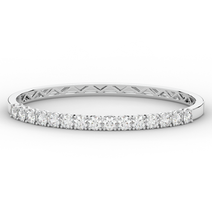 4.70CT.TW ROUND LAB DIAMOND BANGLE - Nazarelle