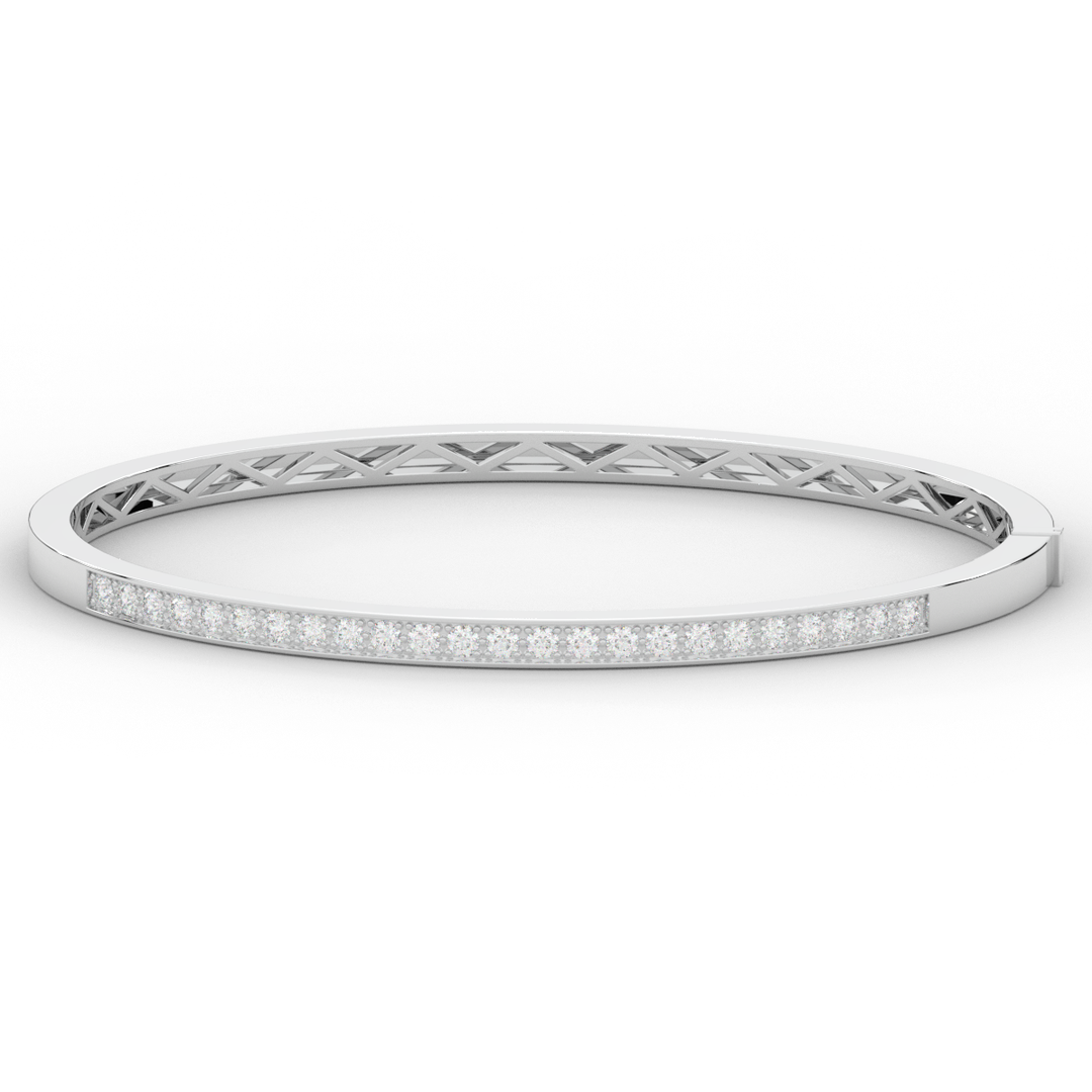 0.90CT.TW ROUND LAB DIAMOND BANGLE - Nazarelle