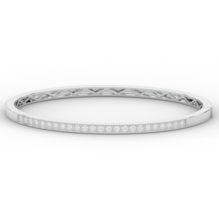 0.90CT.TW ROUND LAB DIAMOND BANGLE - Nazarelle