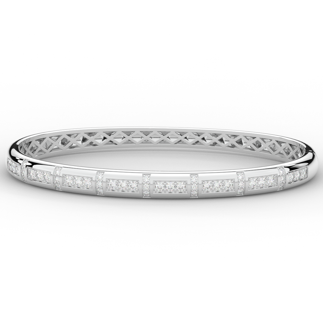 1.25CT.TW ROUND LAB DIAMOND BANGLE - Nazarelle