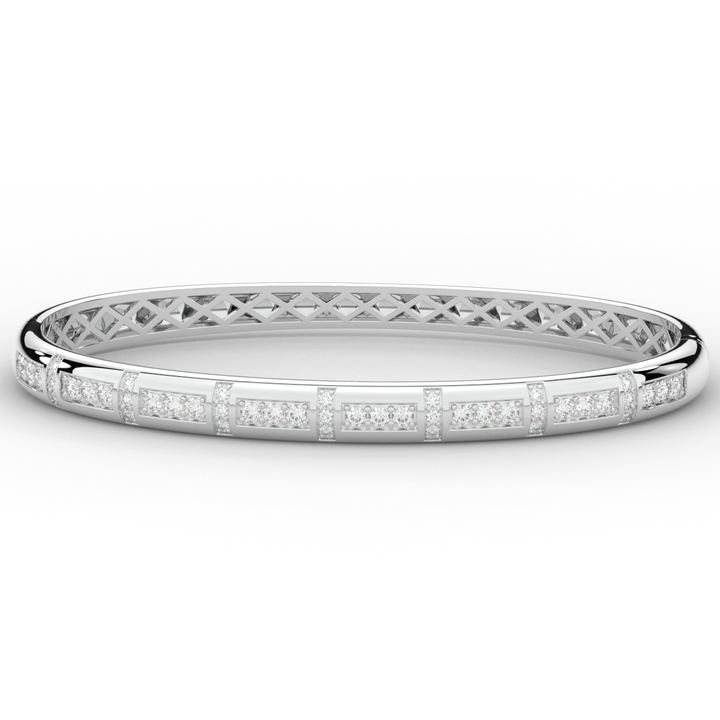 1.25CT.TW ROUND LAB DIAMOND BANGLE - Nazarelle