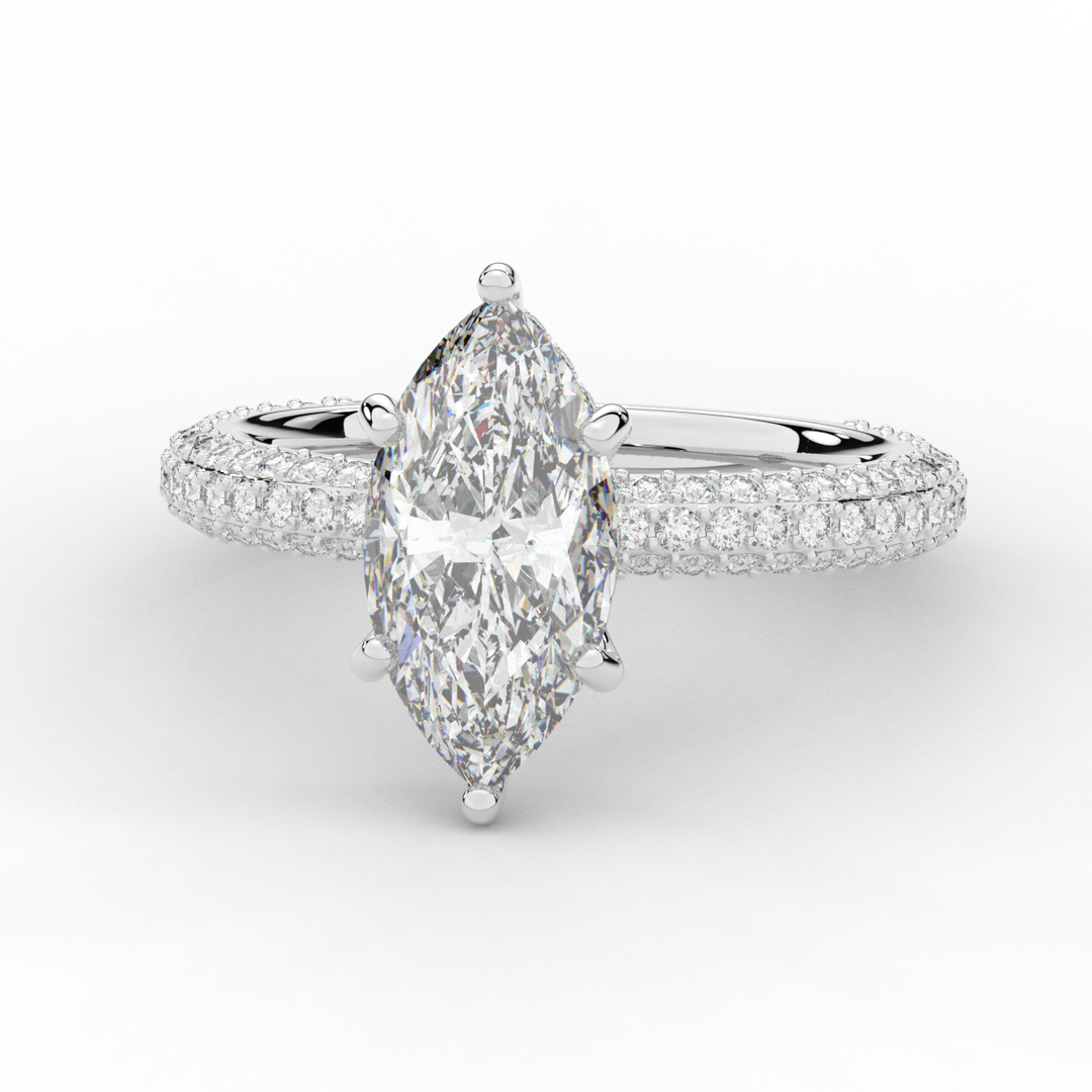 2.60CT.TW MARQUISE LAB DIAMOND ENGAGEMENT RING - Nazarelle