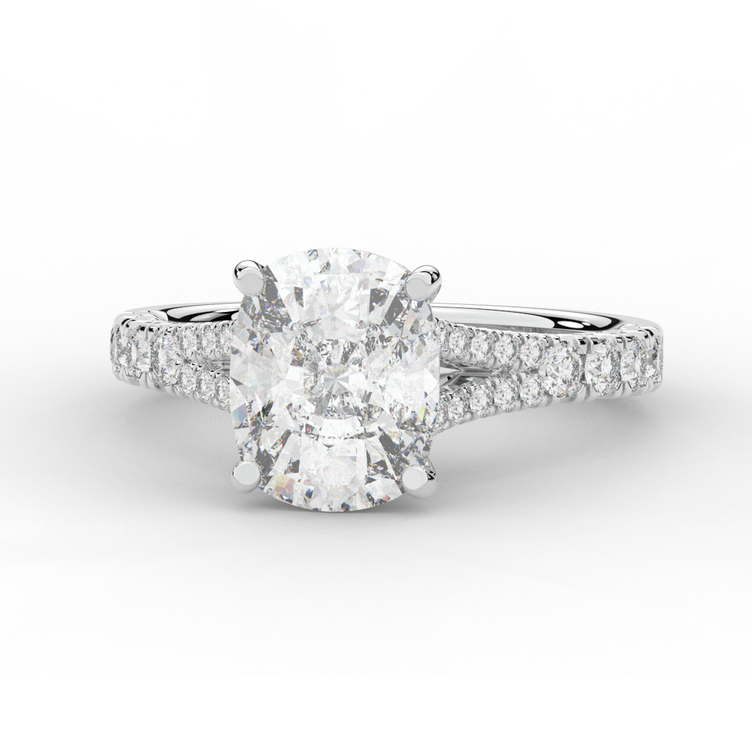 3.45CT.TW CUSHION LAB DIAMOND ENGAGEMENT RING - Nazarelle
