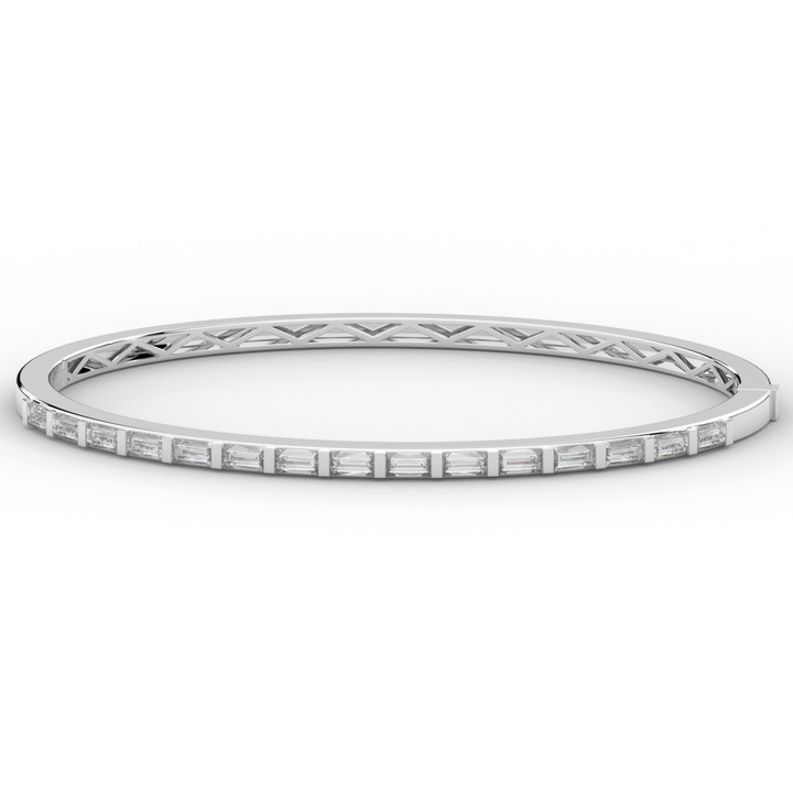 1.50CT.TW BAGUETTE LAB DIAMOND SHARED PRONG BANGLE - Nazarelle