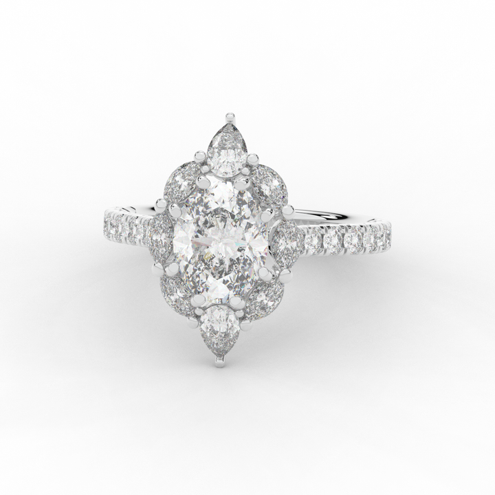 2.75CT.TW OVAL LAB DIAMOND HALO ENGAGEMENT RING - Nazarelle