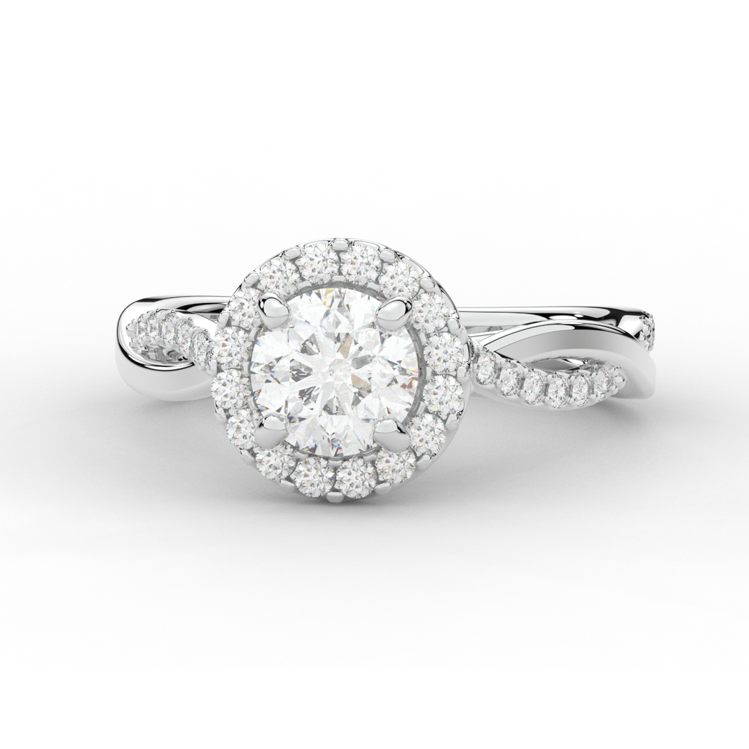 1.30CT.TW ROUND LAB DIAMOND ENGAGEMENT RING - Nazarelle