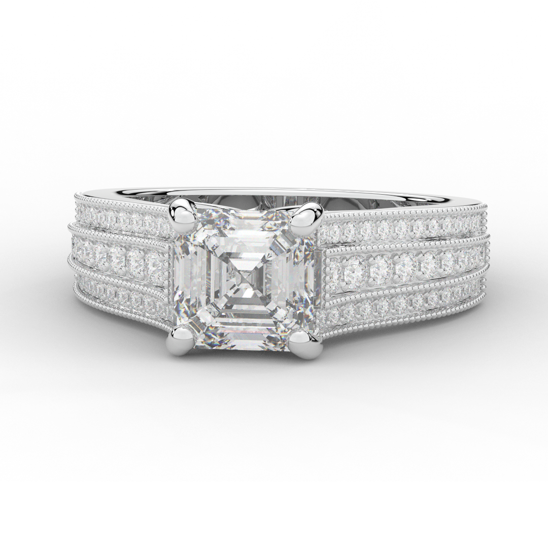 3.55CT.TW ASSCHER LAB DIAMOND ENGAGEMENT RING - Nazarelle
