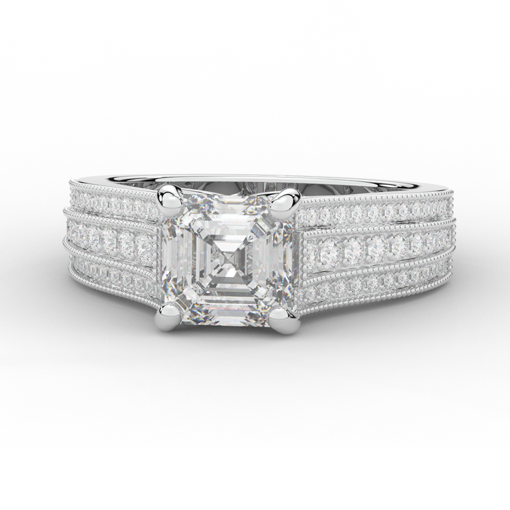 3.55CT.TW ASSCHER LAB DIAMOND ENGAGEMENT RING - Nazarelle