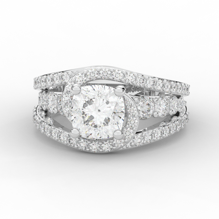 3.30CT.TW CUSHION LAB DIAMOND ENGAGEMENT RING - Nazarelle