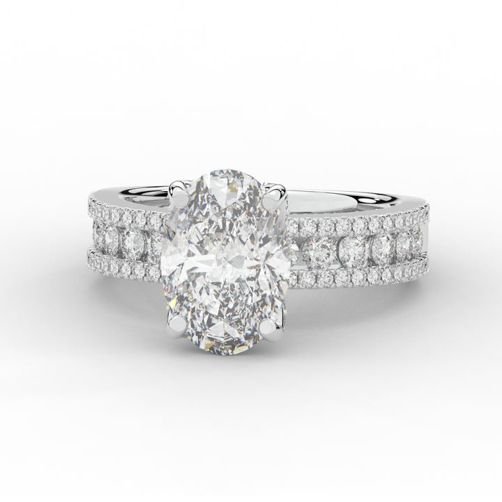 3.95CT.TW OVAL LAB DIAMOND SOLITAIRE ENGAGEMENT RING - Nazarelle