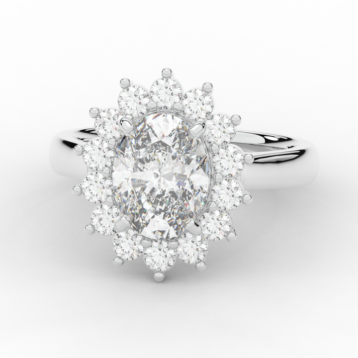 2.65CT.TW OVAL LAB DIAMOND HALO ENGAGEMENT RING - Nazarelle