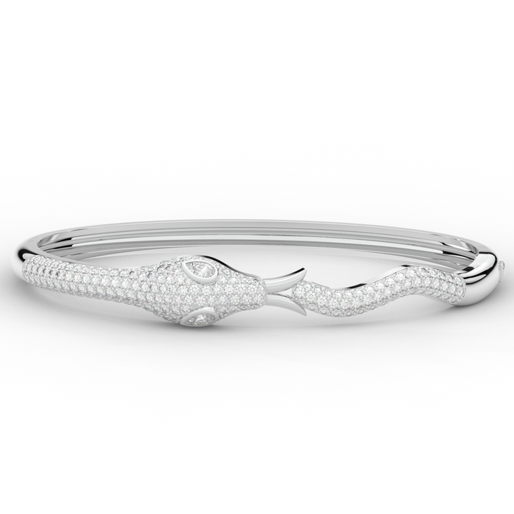 2.00CT.TW ROUND AND PEAR LAB DIAMOND SNAKE BANGLE - Nazarelle