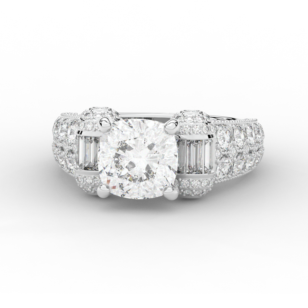 4.75CT.TW CUSHION LAB DIAMOND ENGAGEMENT RING - Nazarelle