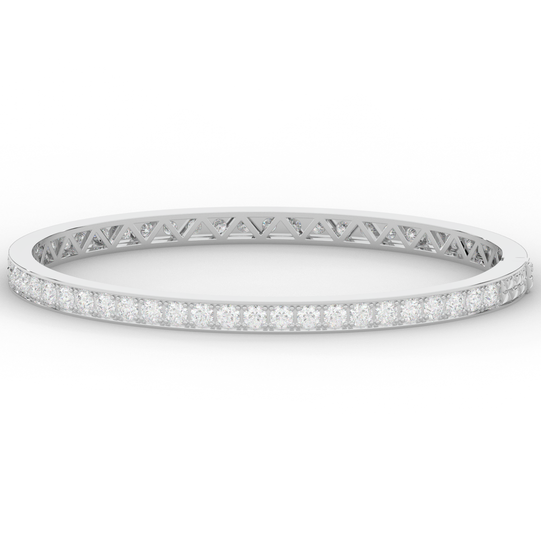 5.10CT.TW ROUND LAB DIAMOND BANGLE - Nazarelle