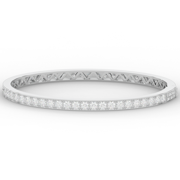 5.10CT.TW ROUND LAB DIAMOND BANGLE - Nazarelle