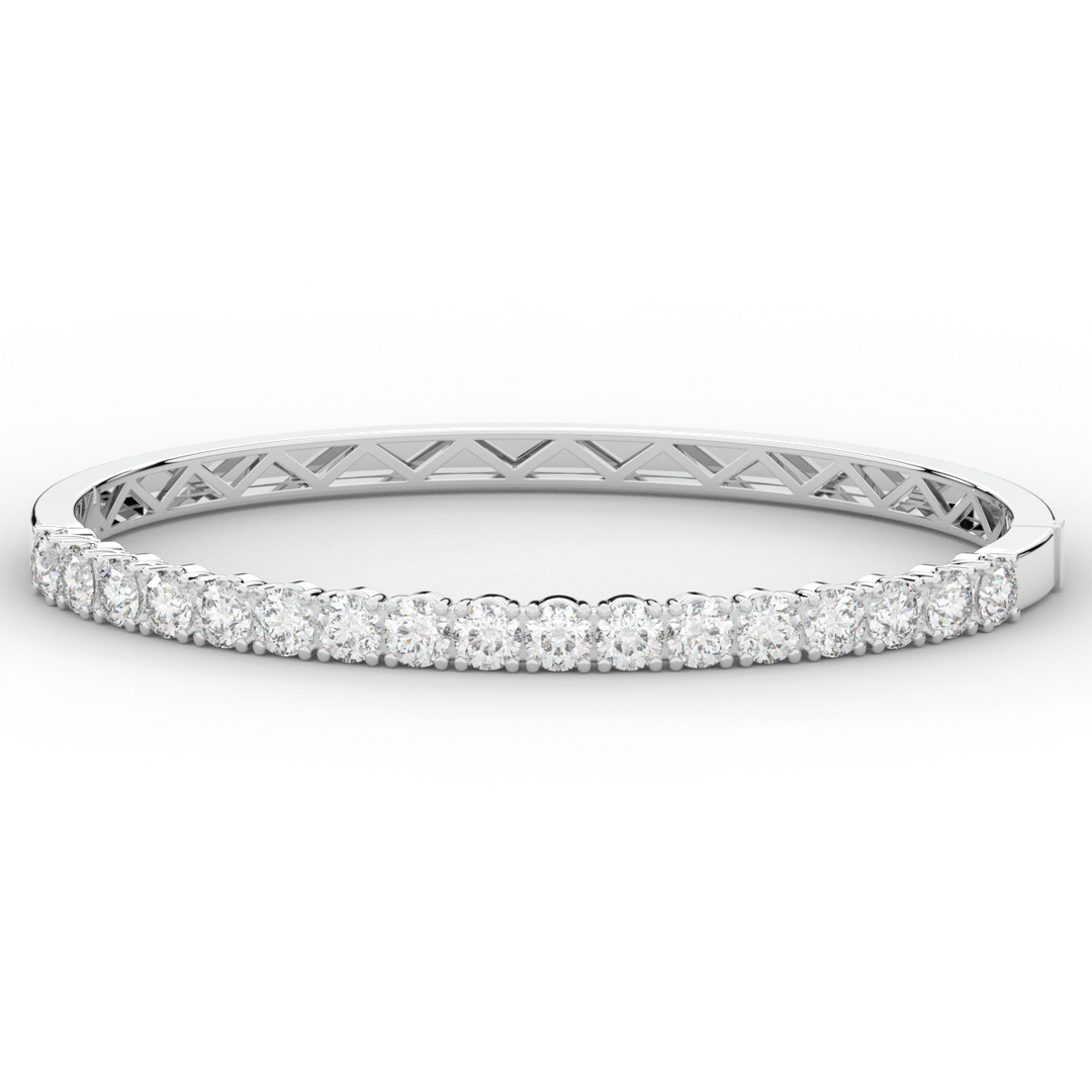 5.00CT.TW ROUND LAB DIAMOND BANGLE - Nazarelle