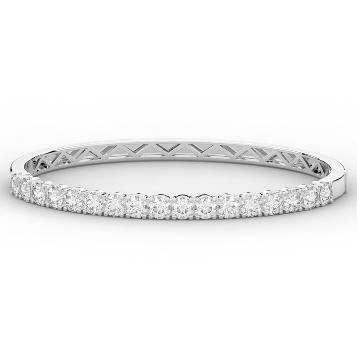 5.00CT.TW ROUND LAB DIAMOND BANGLE - Nazarelle