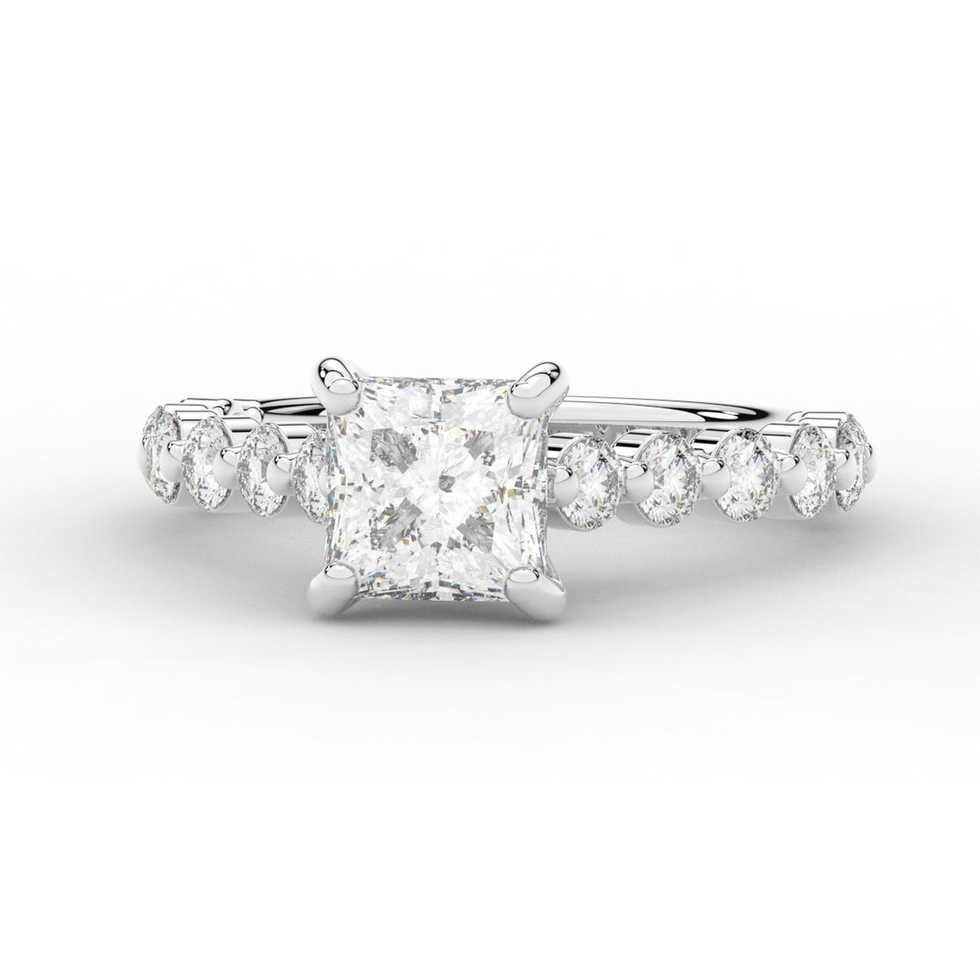 3.90CT.TW PRINCESS LAB DIAMOND ENGAGEMENT RING - Nazarelle