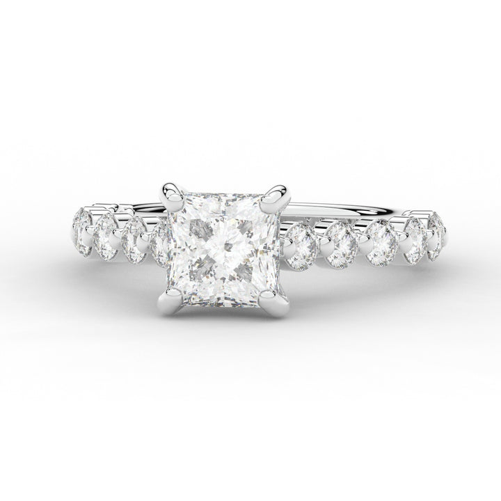 3.90CT.TW PRINCESS LAB DIAMOND ENGAGEMENT RING - Nazarelle